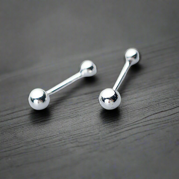 Boucle d’Oreille Homme DOUBLE BOULE (Paire)