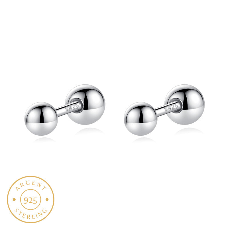 Boucle d'Oreille Homme DOUBLE BOULE (Paire)