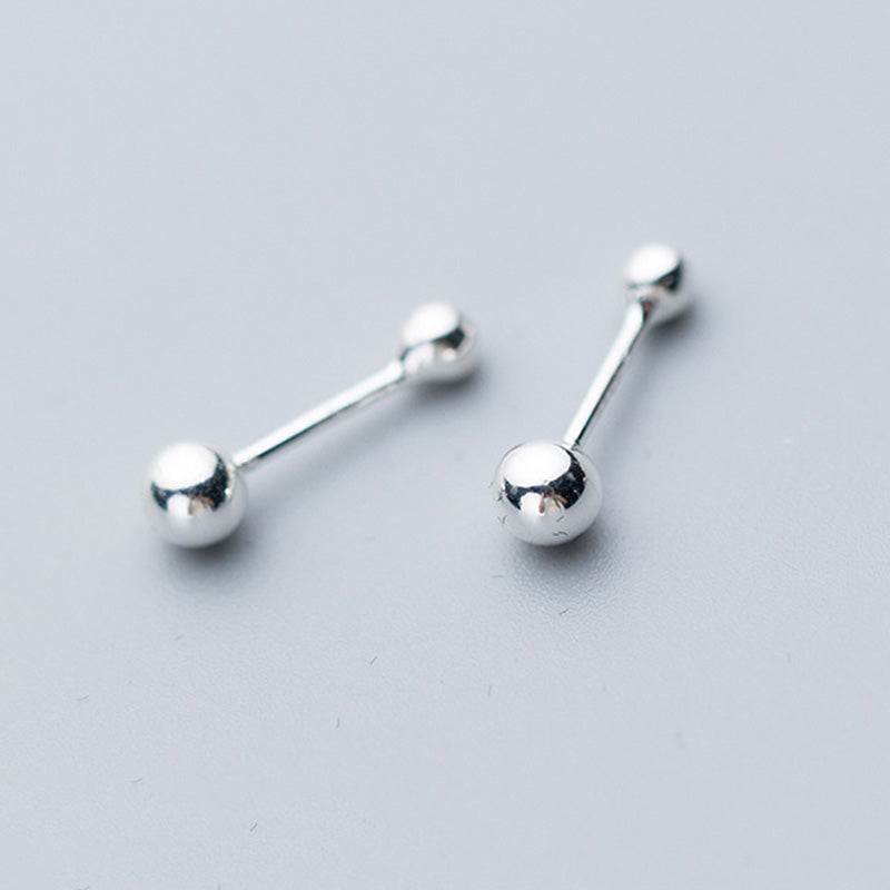 Boucle d’Oreille Homme DOUBLE BOULE (Paire)