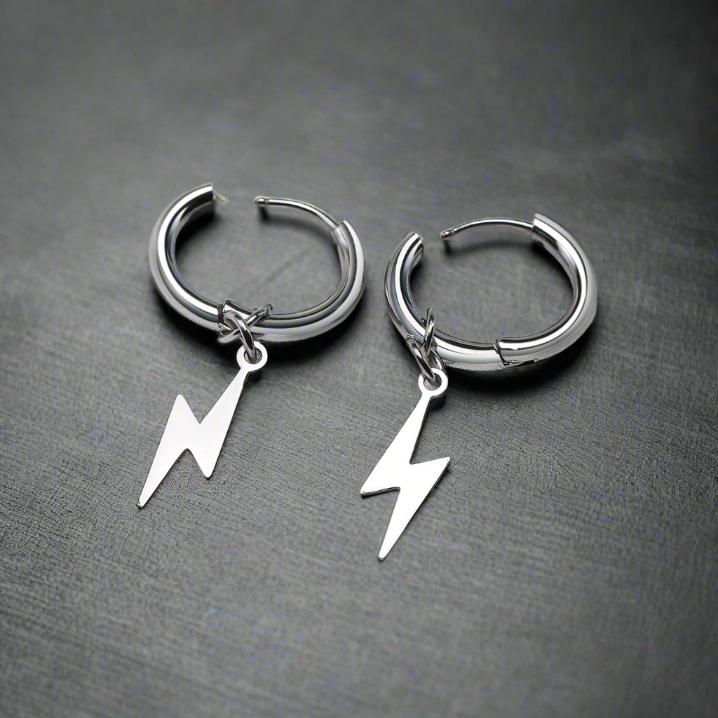 Boucle d’Oreille Homme ÉCLAIR (Paire)