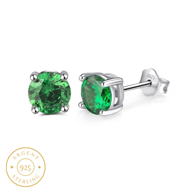Boucle d'Oreille Homme ÉMERAUDE (Paire)
