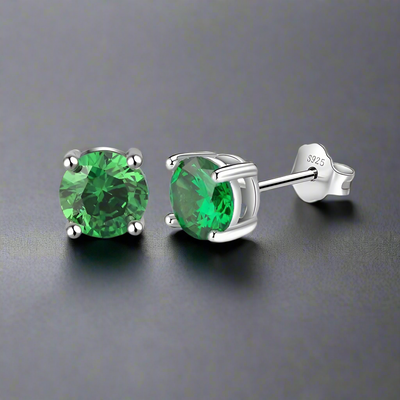Boucle d'Oreille Homme ÉMERAUDE (Paire)