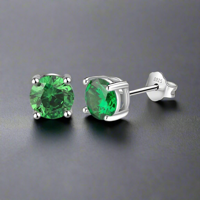 Boucle d'Oreille Homme ÉMERAUDE (Paire)