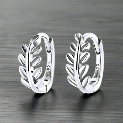 Boucle d'Oreille Homme FEUILLE LAURIER (Paire)