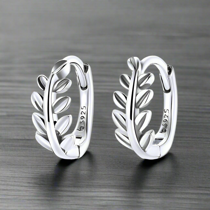 Boucle d'Oreille Homme FEUILLE LAURIER (Paire)