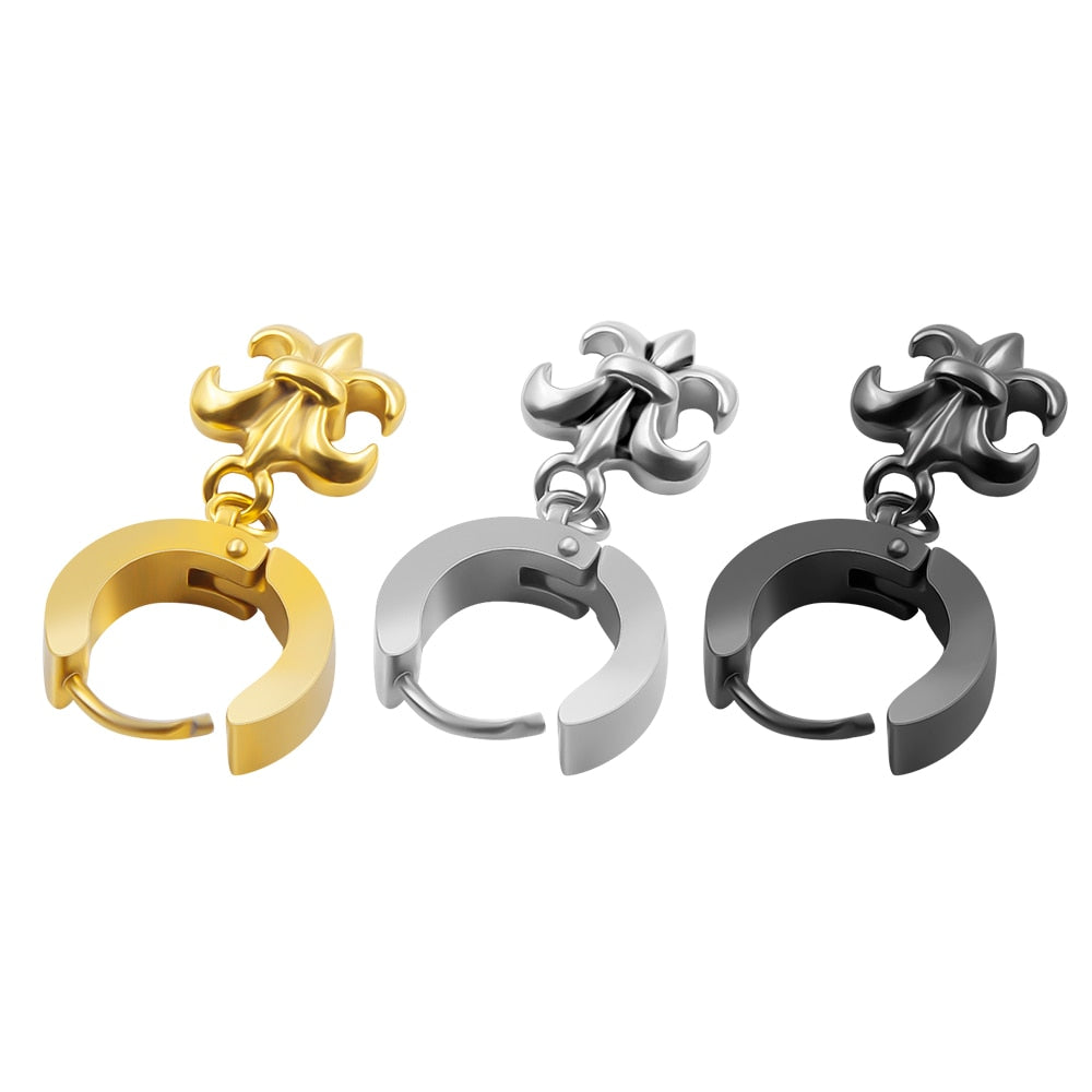 Boucle d’Oreille Homme FLEUR DE LYS (Paire)