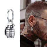 Boucle d'Oreille Homme Grenade