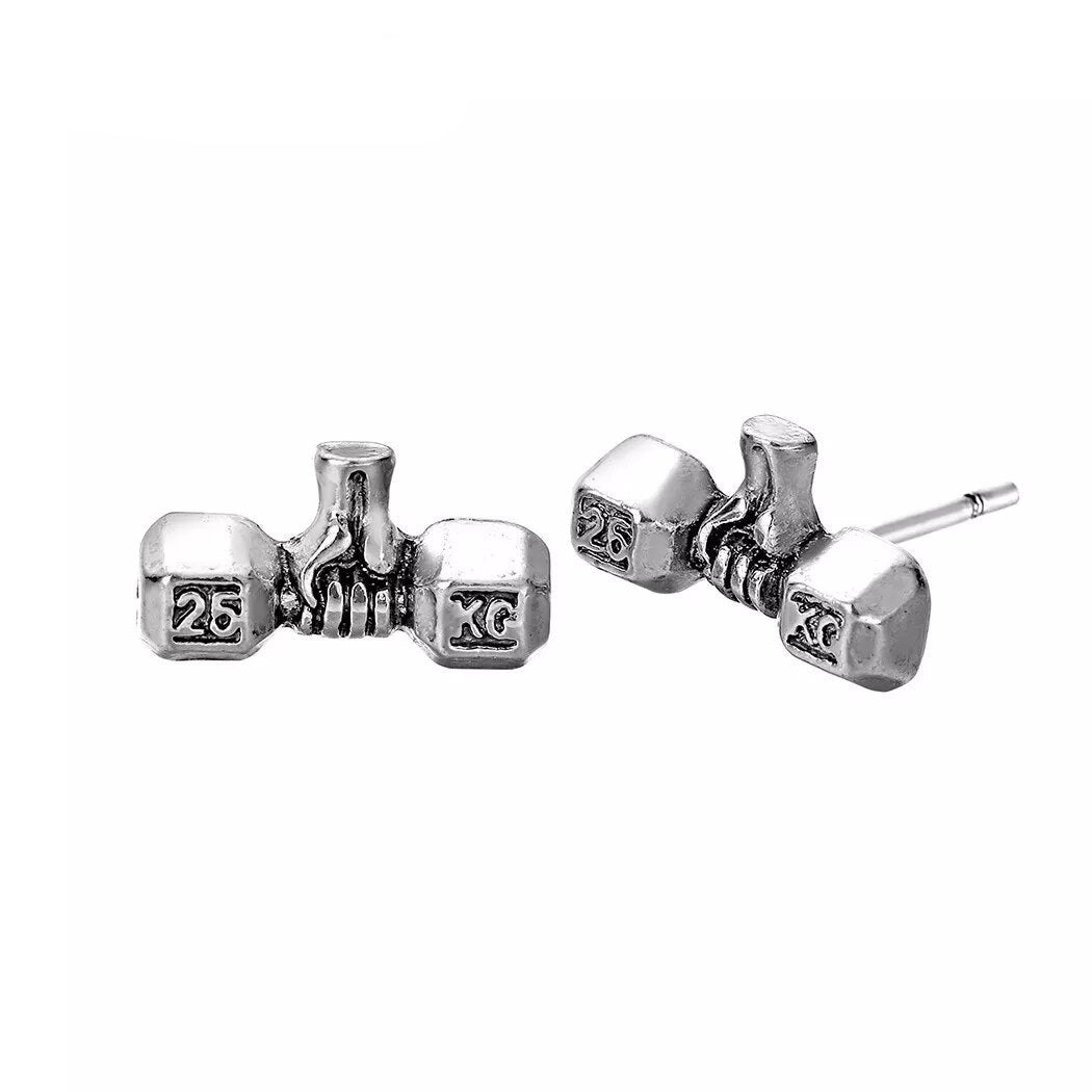 Boucle d'Oreille Homme HALTÈRE (Paire)
