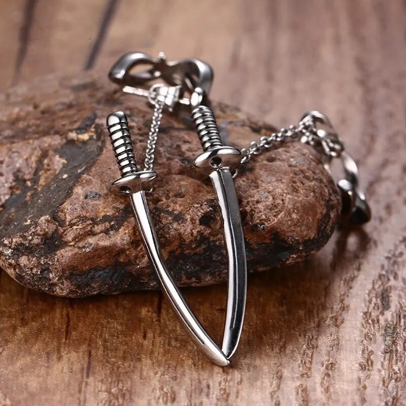Boucle d'Oreille Homme KATANA (Paire)