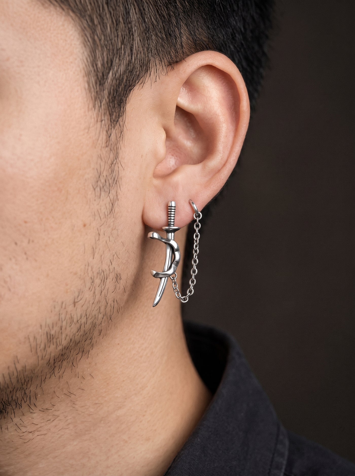 Boucle d'Oreille Homme KATANA (Paire)