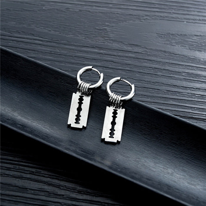 Boucle d'Oreille Homme LAME DE RASOIR (Paire)