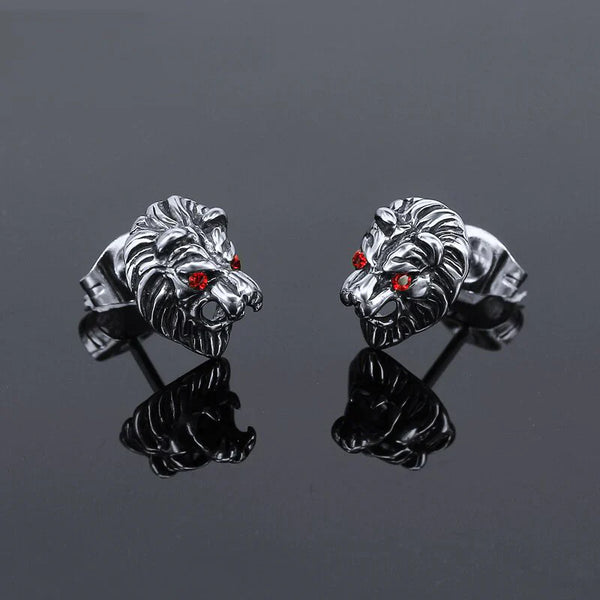 Boucle d'Oreille Homme tete de Lion
