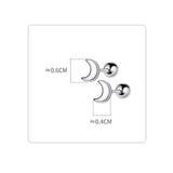 Dimensions boucle d'oreille homme lune