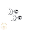 Boucle d'oreille homme lune