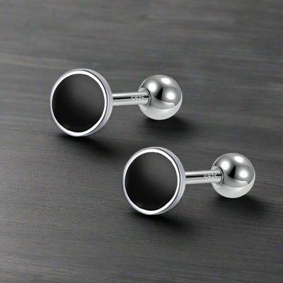Boucle d'Oreille Homme NOIRE (Paire)