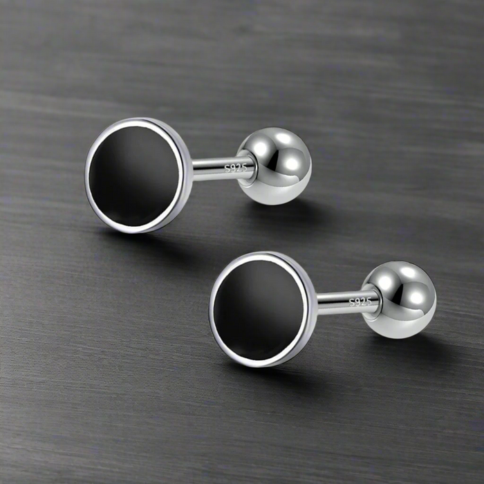 Boucle d'Oreille Homme NOIRE (Paire)