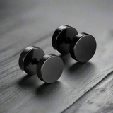 Boucle d’Oreille Homme NOIRE PLATE (Paire)