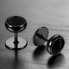 Boucle d’Oreille Homme NOIRE RONDE (Paire)