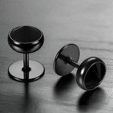 Boucle d’Oreille Homme NOIRE RONDE (Paire)