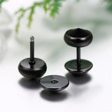 Boucles d'Oreilles pour Hommes Noires Rondes