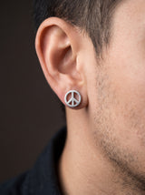 Boucle d'Oreille Homme PEACE portee lifestyle Stag