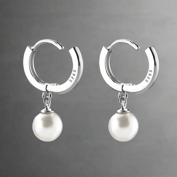 Boucle d'Oreille Homme PERLE PENDANTE (Paire)