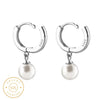 Boucle d'Oreille Perle Pendante argent
