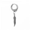 Boucle d’Oreille Homme PLUME (Paire) - Argenté
