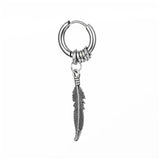 Boucle d’Oreille Homme PLUME (Paire) - Argenté