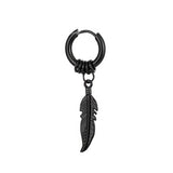Boucle d’Oreille Homme PLUME (Paire) - Noir