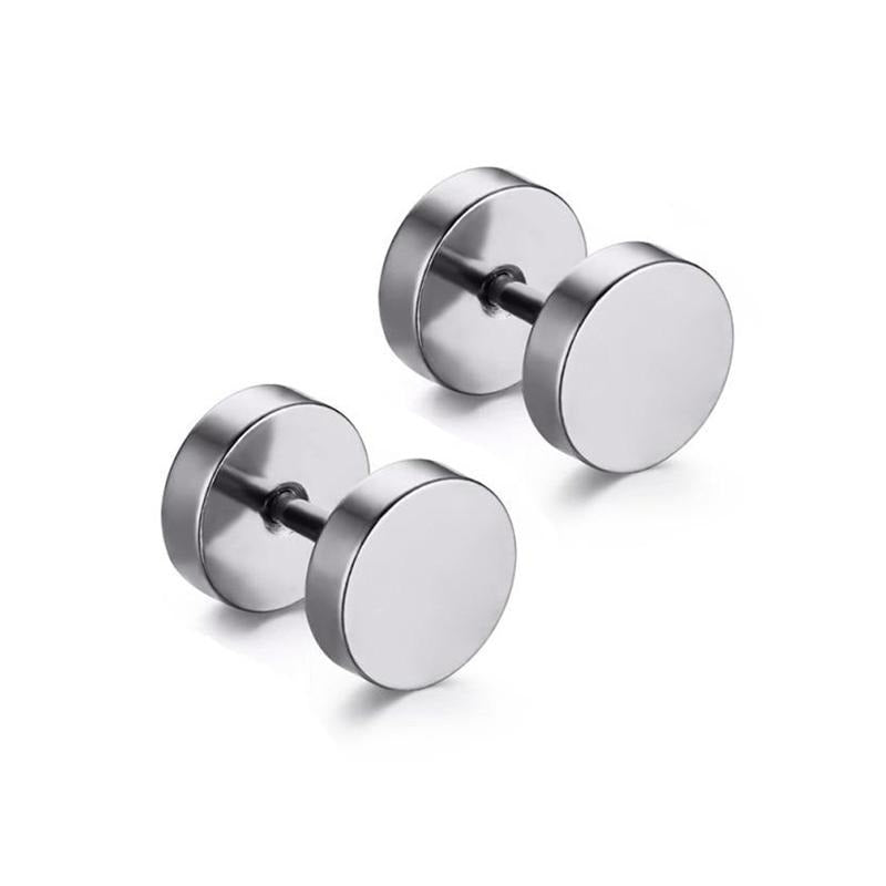 Boucle d'Oreille Homme RONDE PLATE (Paire)