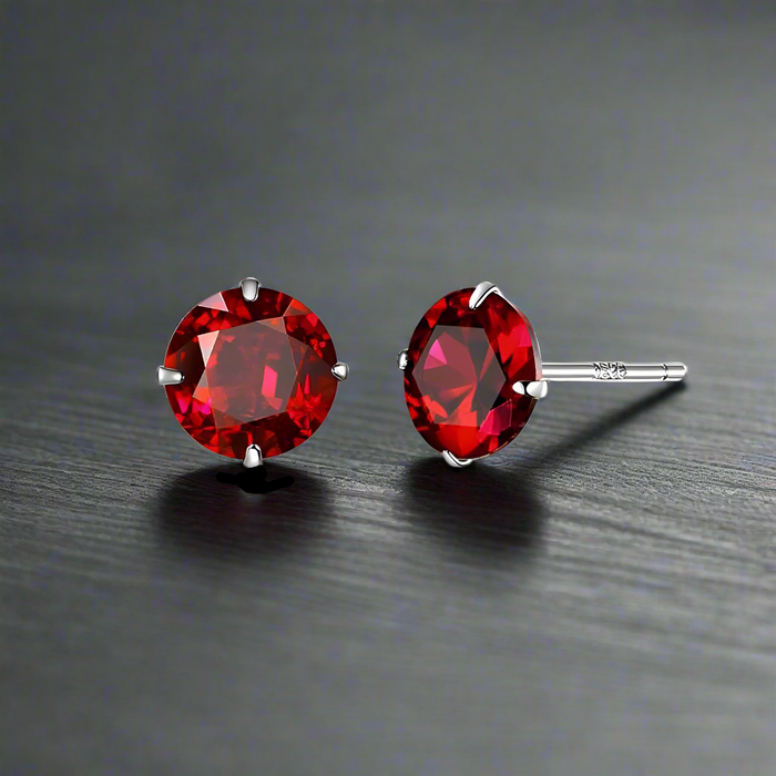 Boucle d'Oreille Homme RUBIS (Paire)