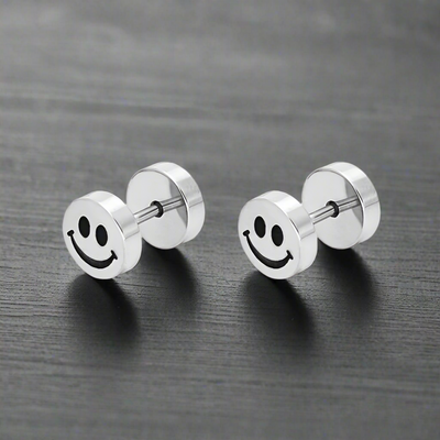 Boucle d'Oreille Homme SMILEY (Paire)