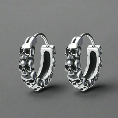 Boucle d'Oreille Homme TÊTE DE MORT (Paire)