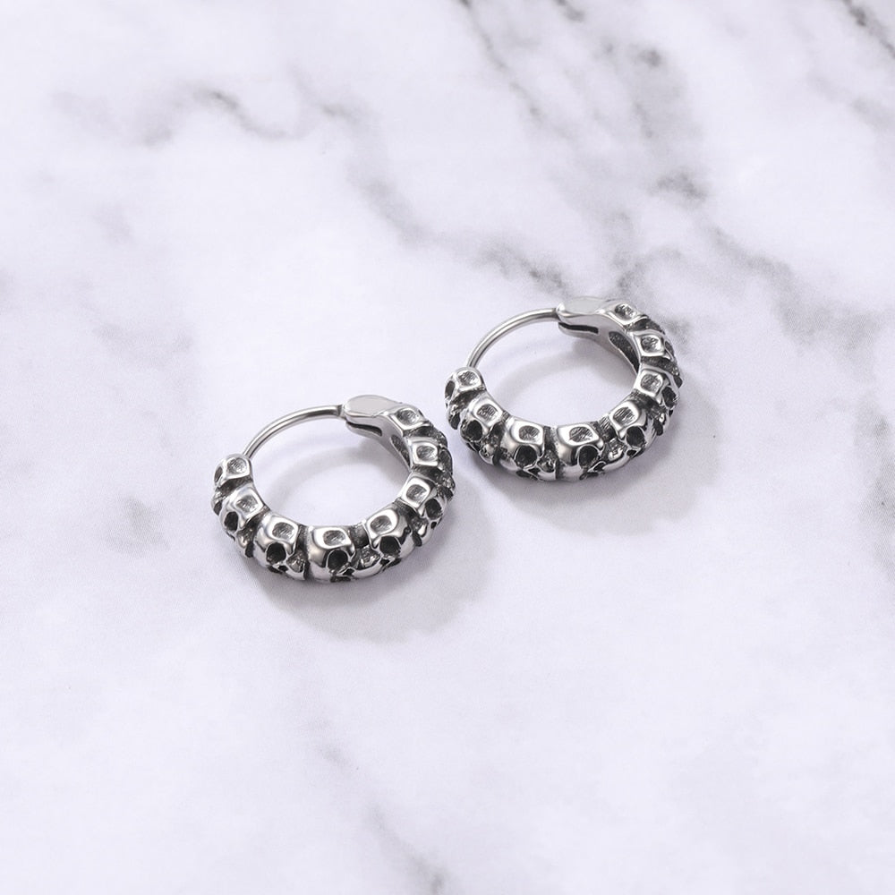Boucle d'Oreille Homme TÊTE DE MORT (Paire)