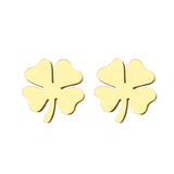 Boucle d'oreille homme trèfle dorée