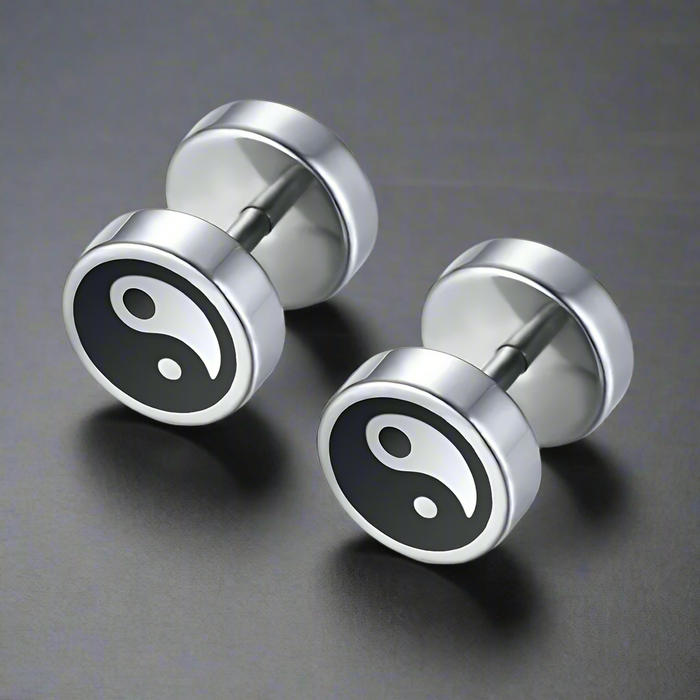 Boucle d'Oreille Homme YIN YANG (Paire)