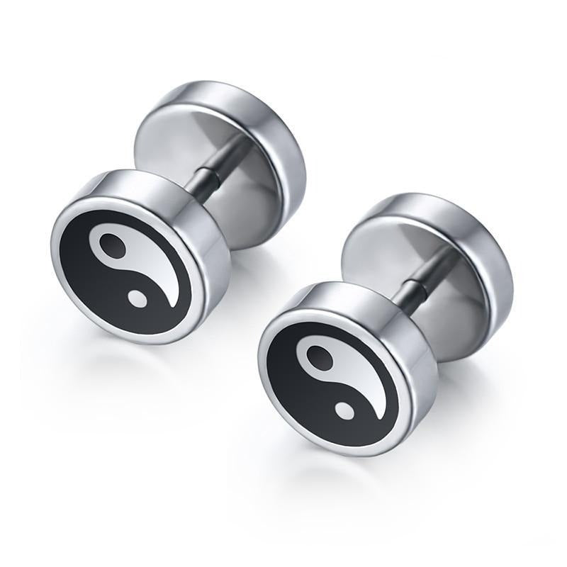 Boucle d'Oreille Homme YIN YANG (Paire)
