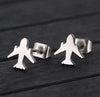 Boucle Oreille Homme Avion argent