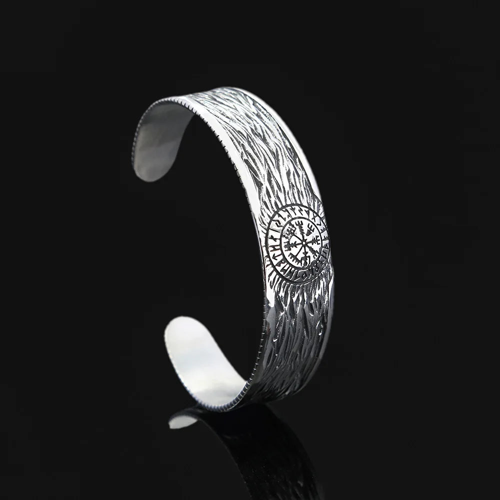 Bracelet Acier Jonc Homme Viking VEGVISIR - Style