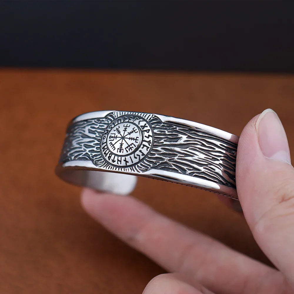 Bracelet Acier Jonc Homme Viking VEGVISIR - Style