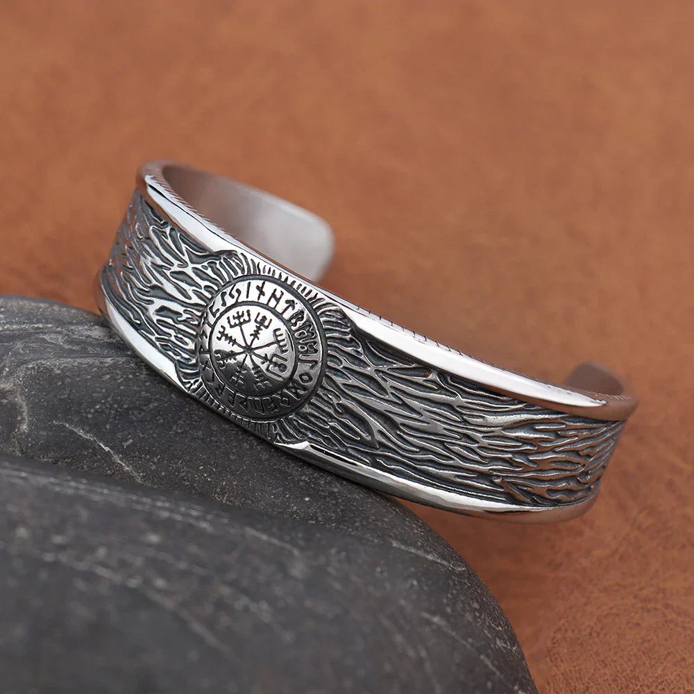 Bracelet Acier Jonc Homme Viking VEGVISIR - Style