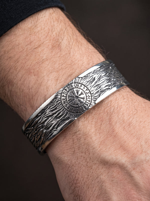 Bracelet Acier Jonc Homme Viking VEGVISIR - Style
