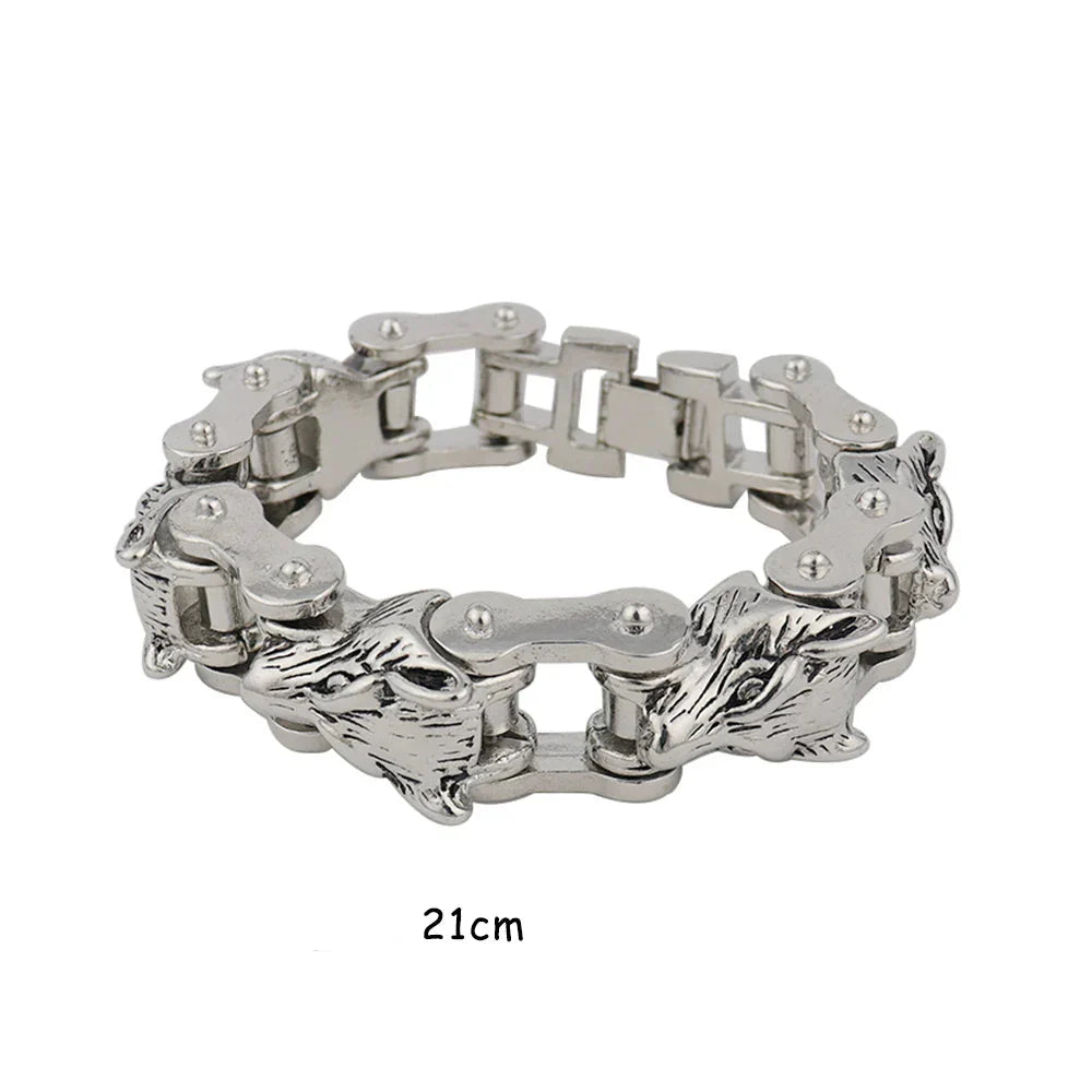 Bracelet Chaîne Homme LOUP BIKER - Style