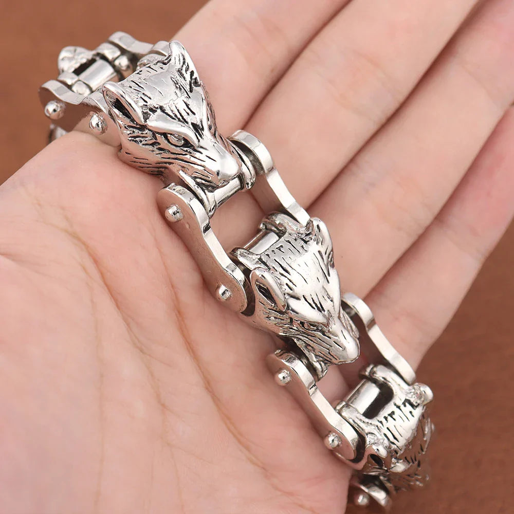 Bracelet Chaîne Homme LOUP BIKER
