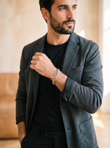Bracelet Chaîne Homme NOEUD CELTIQUE portée, plan large