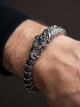 Bracelet Chaîne Homme Viking OUROBOROS portee lifestyle Stag