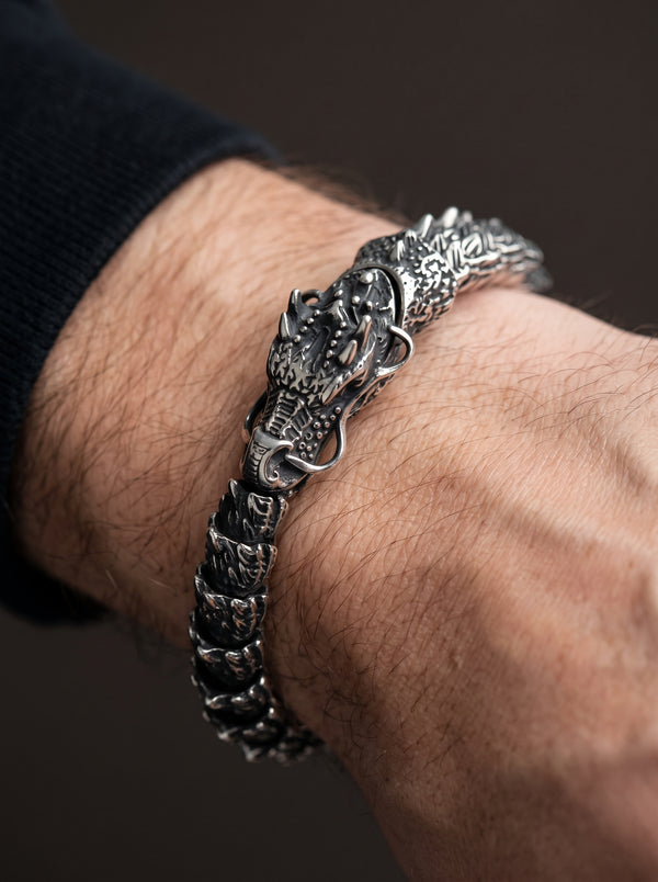 Bracelet Chaîne Homme Viking OUROBOROS - Style A-Dragon