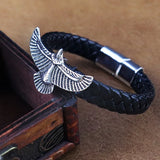 Bracelet Cuir Homme AIGLE VINTAGE - Steel color