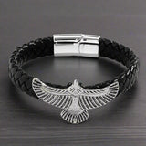 Bracelet Cuir Homme AIGLE VINTAGE - Steel color